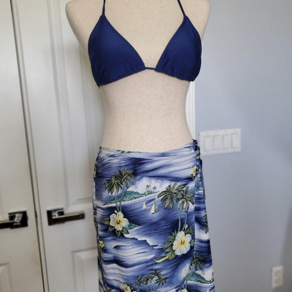 Tommy Bahama Floral Navy and White Skirt Sz 6 - Picture 9 of 9